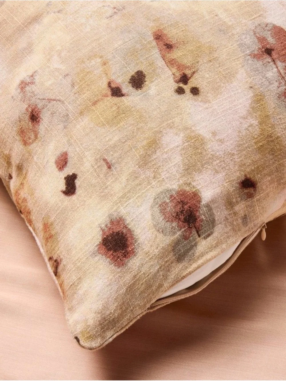 King Euro Heavyweight Linen Blend Throw Decorative Pillow Floral Print Casaluna